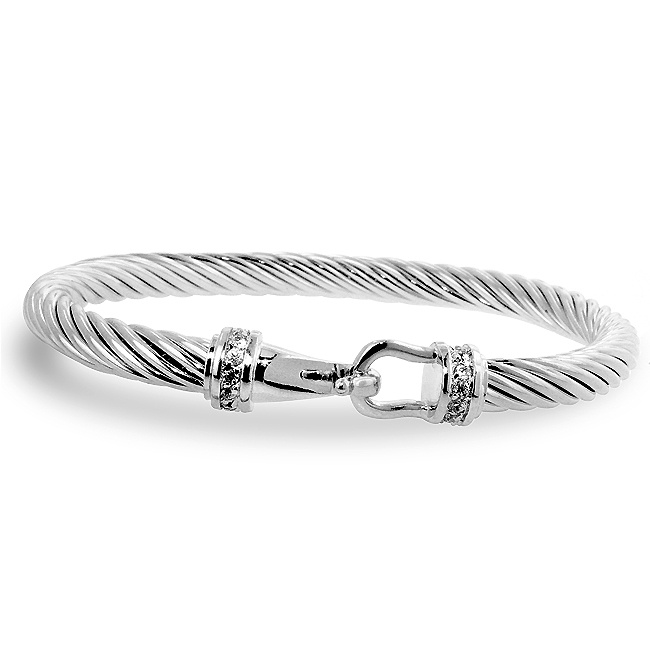 Sterling Silver Cubic Zirconia White Bracelet(Women's)