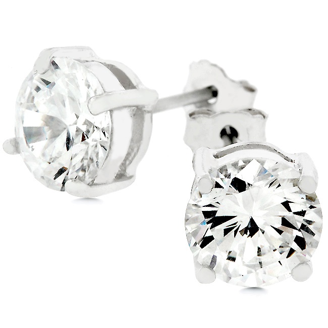Sterling Silver Cubic Zirconia White Earrings