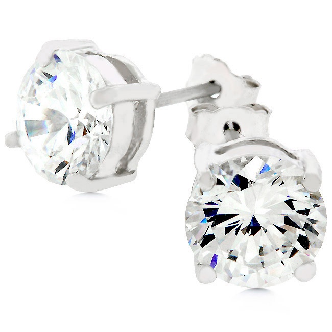Sterling Silver Cubic Zirconia White Earrings