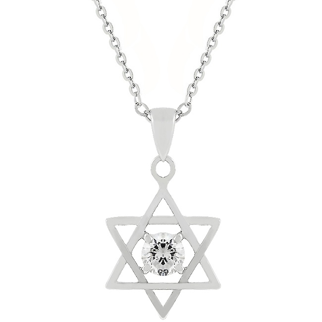 Silvertone Cubic Zirconia White Pendant (Women's)