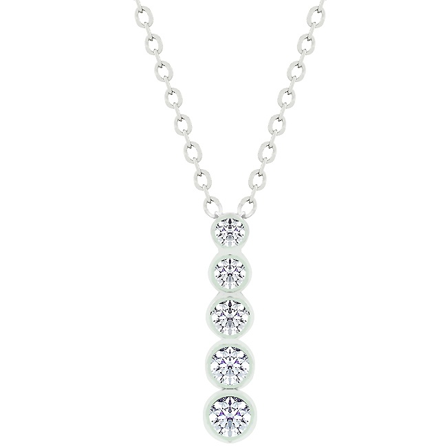 Silvertone Cubic Zirconia White Pendant (Women's)