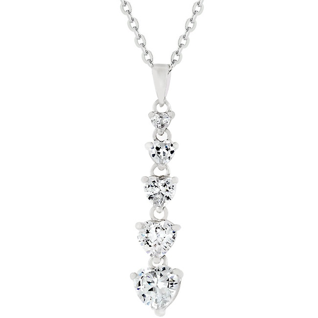 Silvertone Cubic Zirconia White Pendant (Women's)