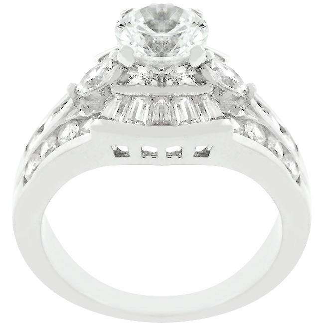 Silvertone White DiamonUltra&trade; Cubic Zirconia Women s Ring