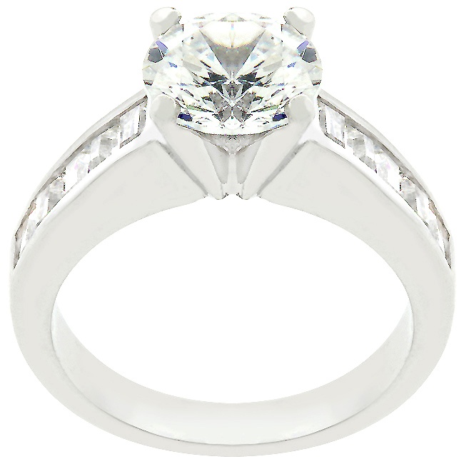 Silvertone White Cubic Zirconia Women s Ring