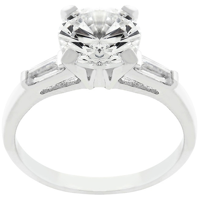 Silvertone White Cubic Zirconia Women s Ring