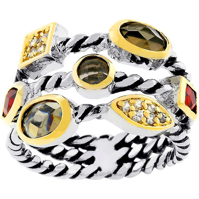 Tutone Cubic Zirconia Multi Women s Ring