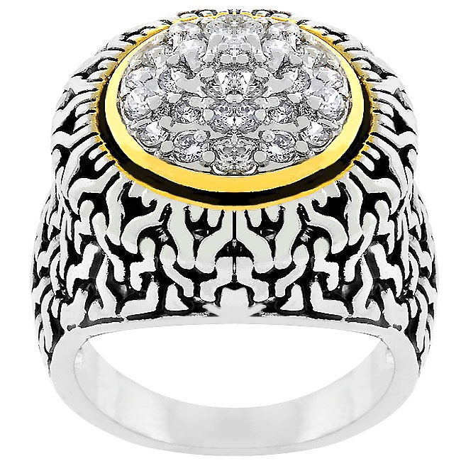 Tutone White Cubic Zirconia Women s Ring
