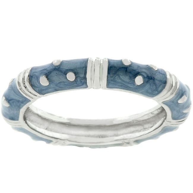 Silvertone Enamel Women s Ring
