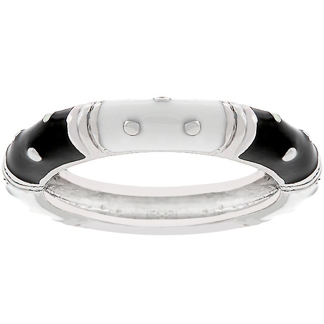 Silvertone Enamel Women s Ring