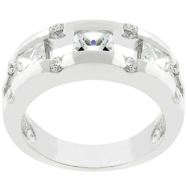 Silvertone White Cubic Zirconia Women s Ring