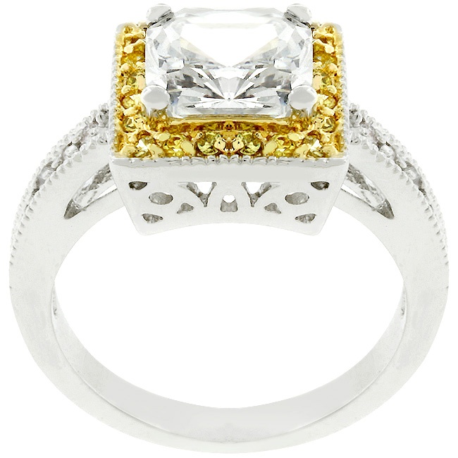 Tutone White Cubic Zirconia Women s Ring
