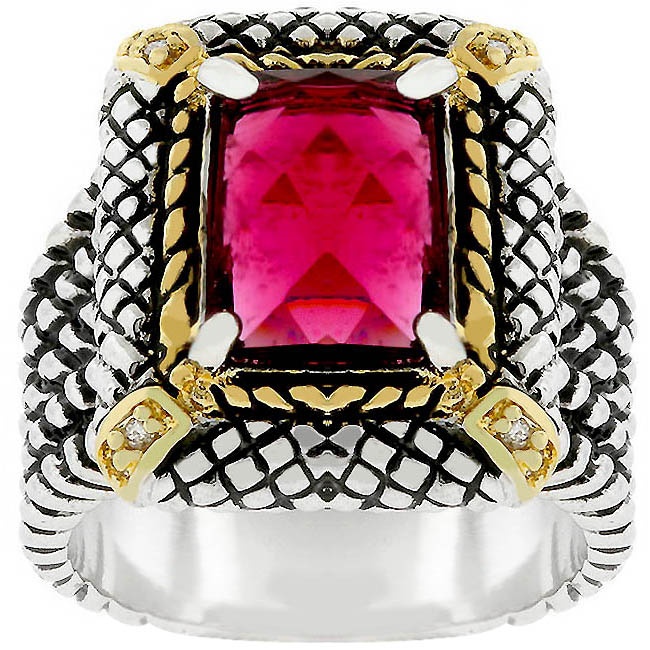Tutone Crystal Women s Ring