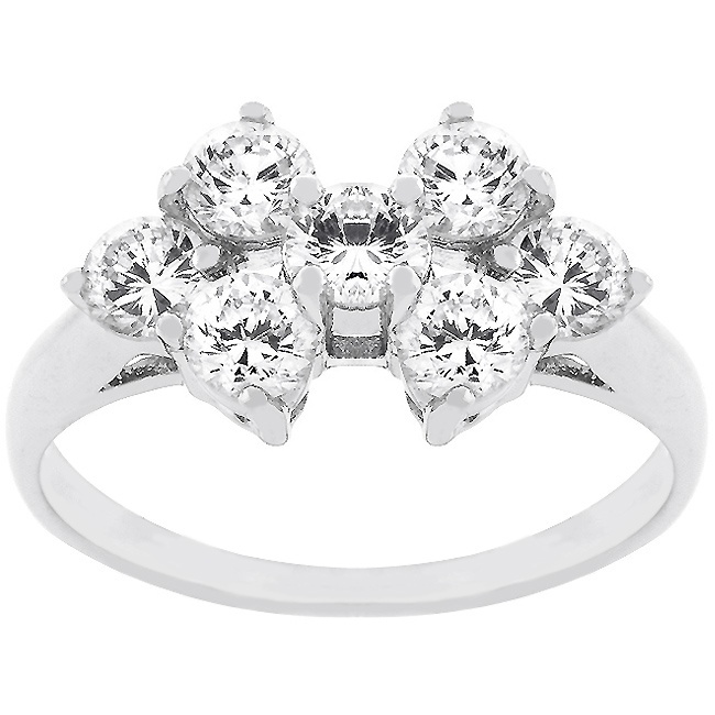 Silvertone White Cubic Zirconia Women s Ring