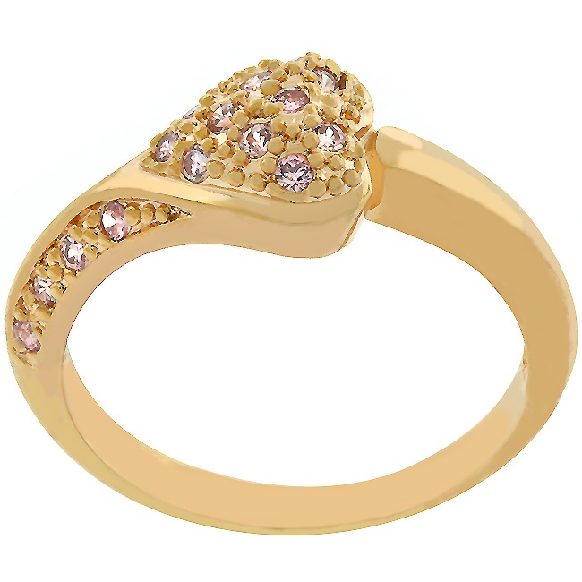 Tutone Cubic Zirconia Pink Women s Ring