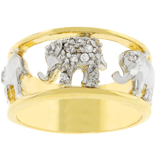 Tutone Crystal Women s Ring