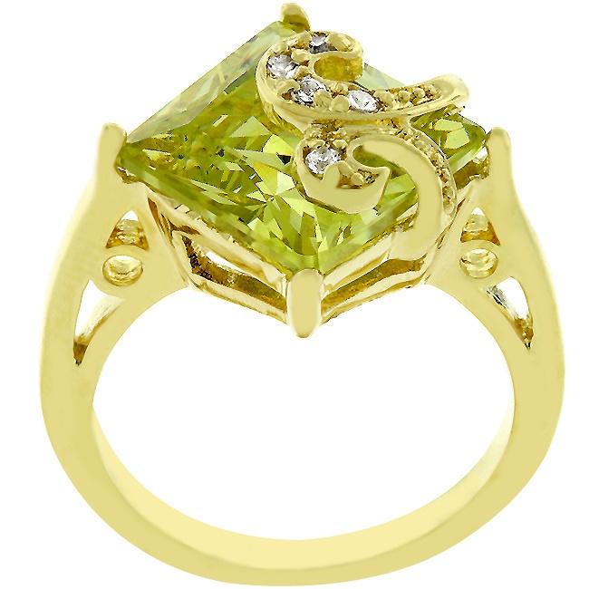 Gold Electroplate Crystal Women s Ring