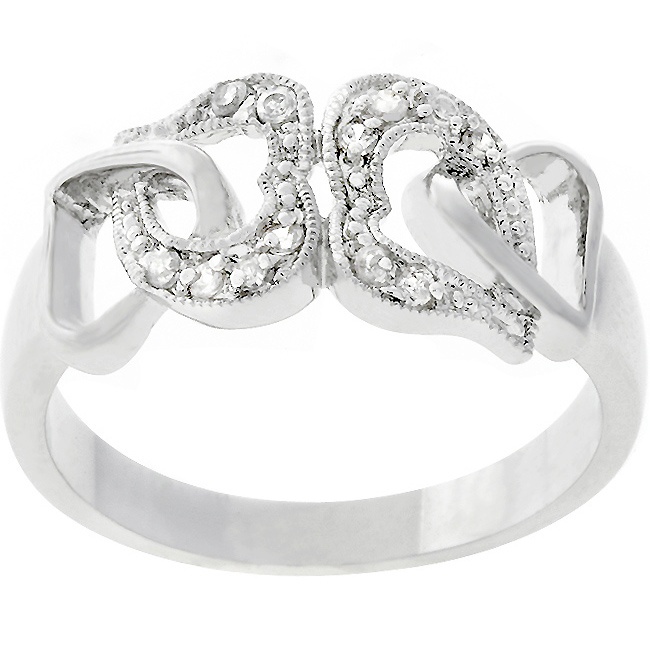 Silvertone White Cubic Zirconia Women s Ring