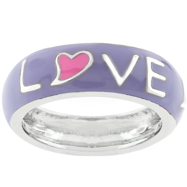Silvertone Enamel Women s Ring