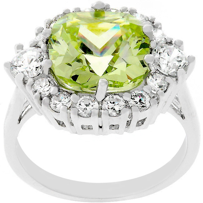 Silvertone Crystal Women s Ring