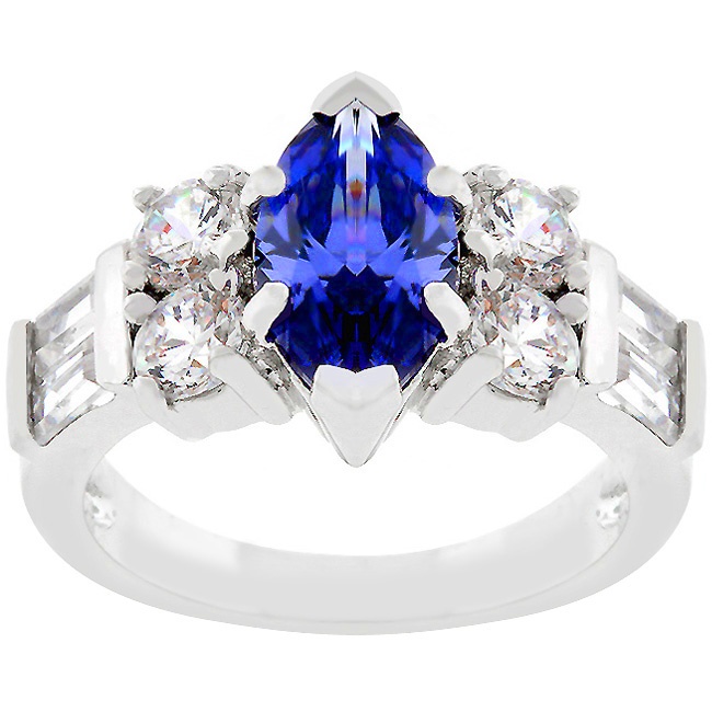 Silvertone Cubic Zirconia Dk Purple Women s Ring
