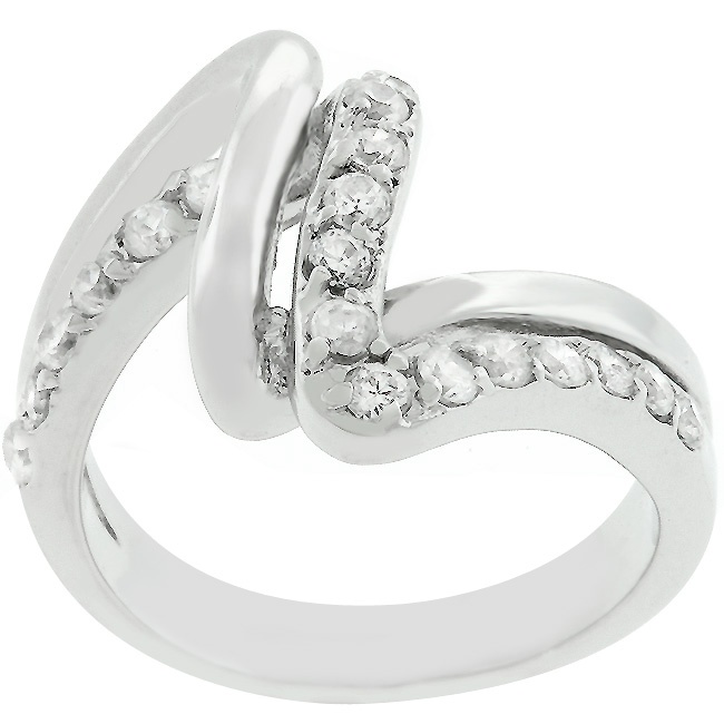 Silvertone White Cubic Zirconia Women s Ring