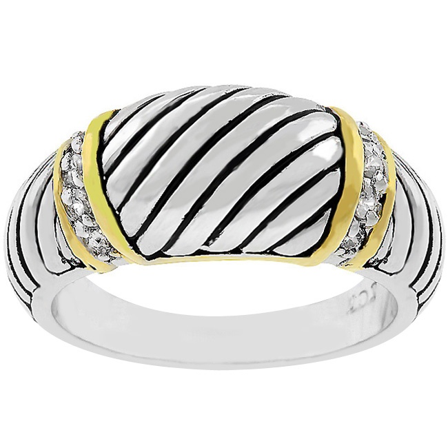 Tutone White Cubic Zirconia Women s Ring