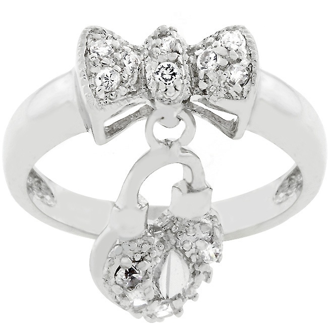 Silvertone White Cubic Zirconia Women s Ring
