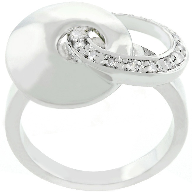 Silvertone White Cubic Zirconia Women s Ring