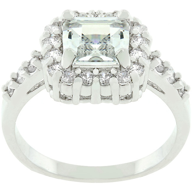 Silvertone White Cubic Zirconia Women s Ring