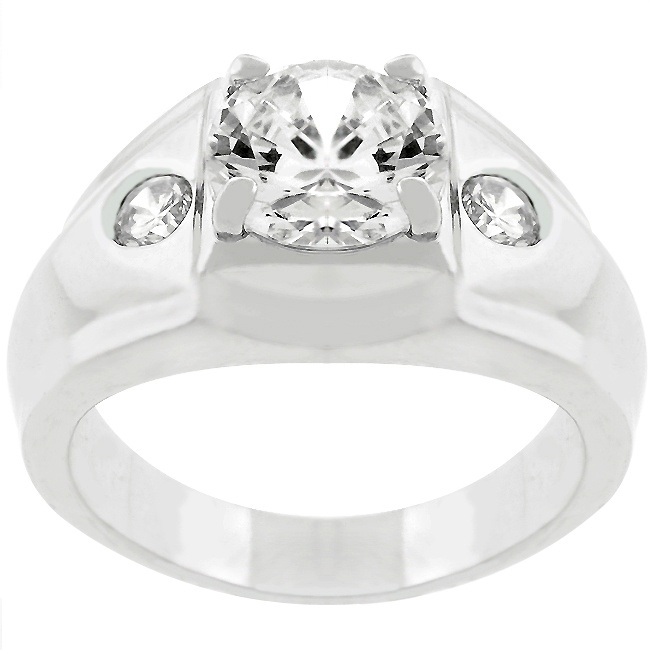 Silvertone White Cubic Zirconia Women s Ring
