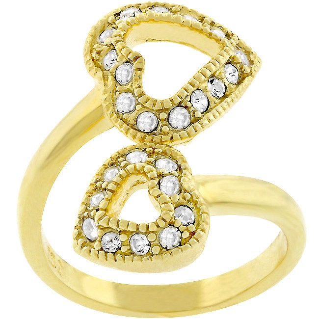 Gold Electroplate Crystal Women s Ring