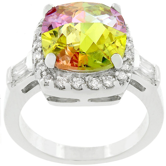 Silvertone Cubic Zirconia Multi Women s Ring
