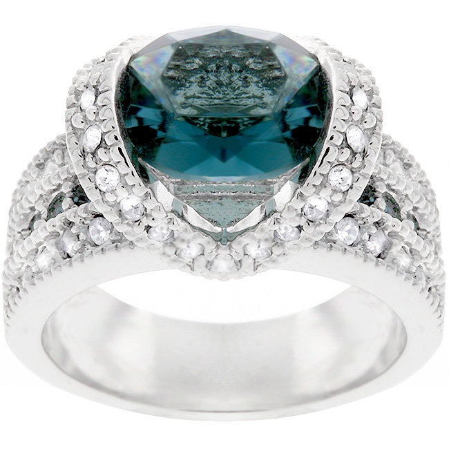 Silvertone Crystal Women s Ring