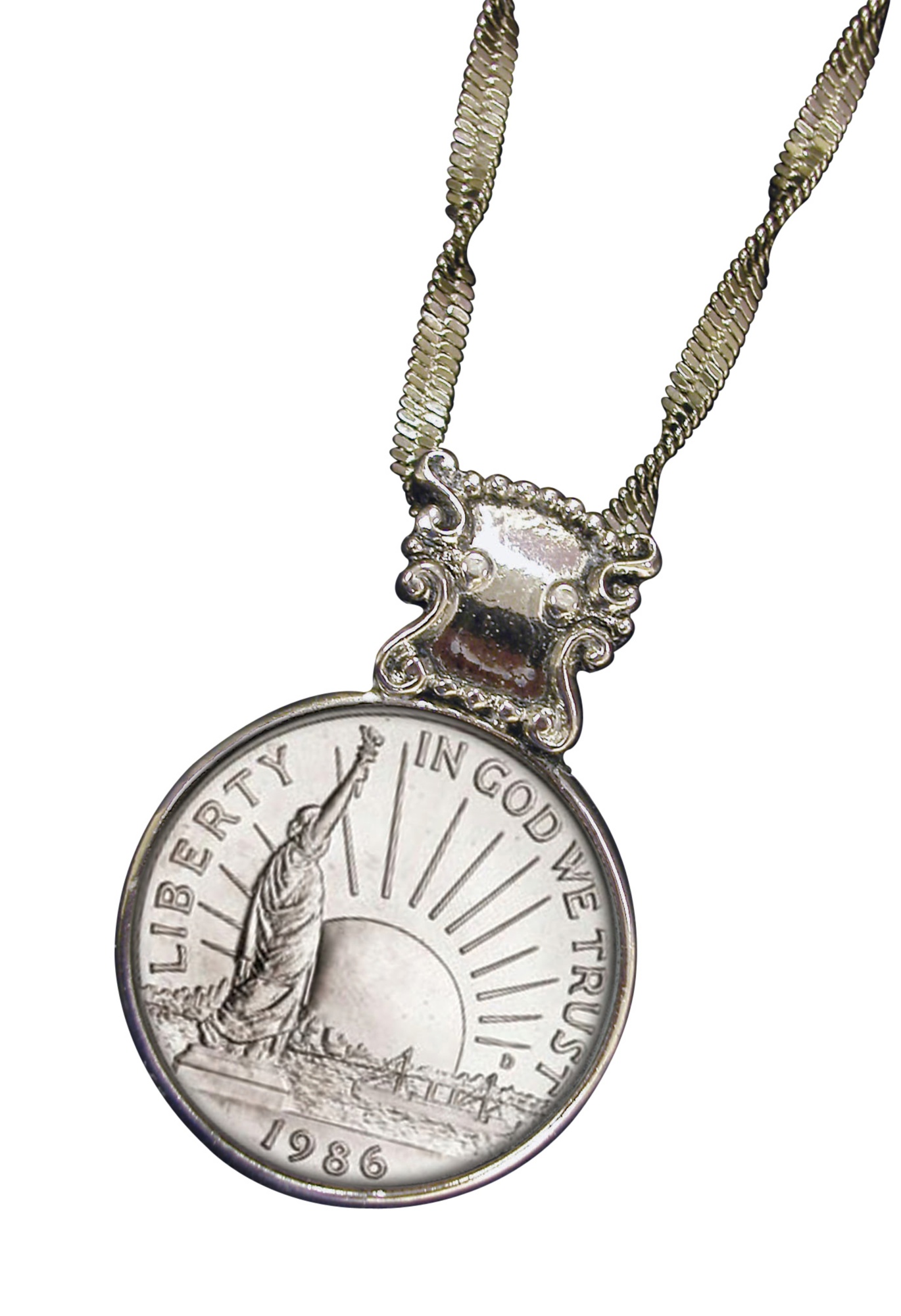 1986 Statue of Liberty Commemorative Half Dollar Coin Pendant Coin Jewelry