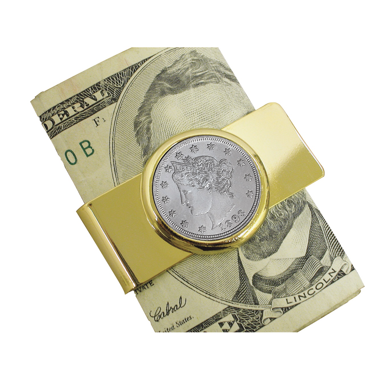 1800's Liberty Nickel Goldtone Moneyclip