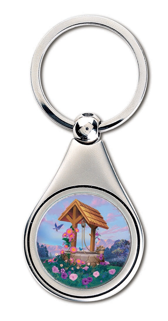 Colorized Wishing Well JFK Half Dollar Keychain
