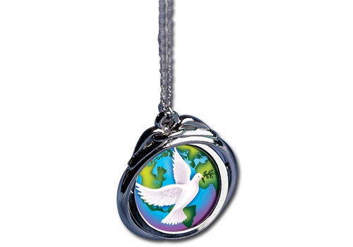World Peace Spinner Pendant with Colorized Walking Liberty Silver Half Dollar