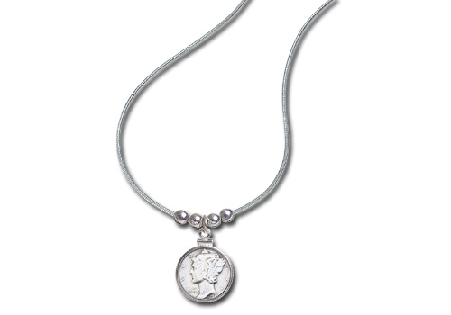 Sterling Silver Mercury Dime Pendant