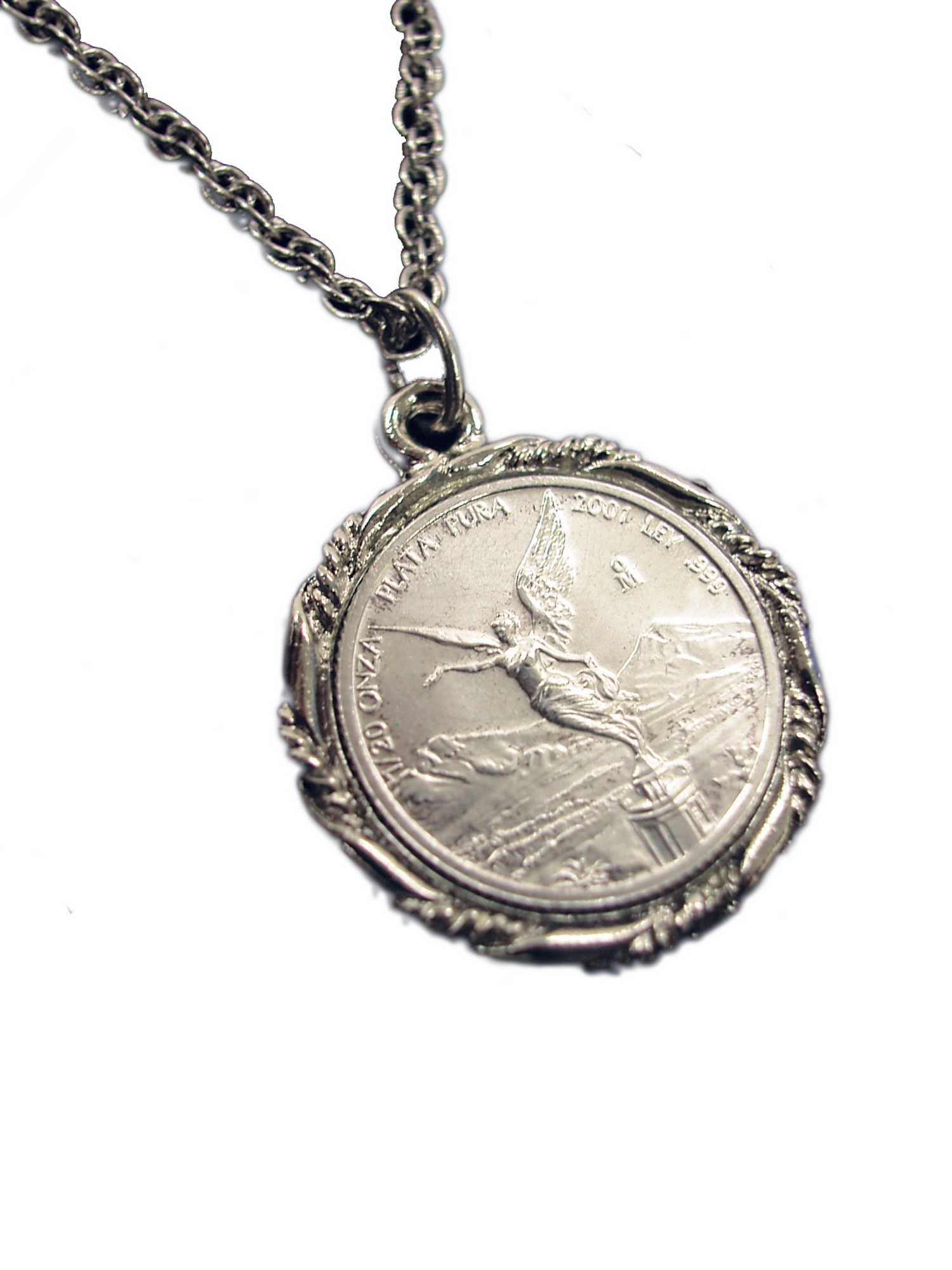 Silver Mexican Libertad Angel Pendant