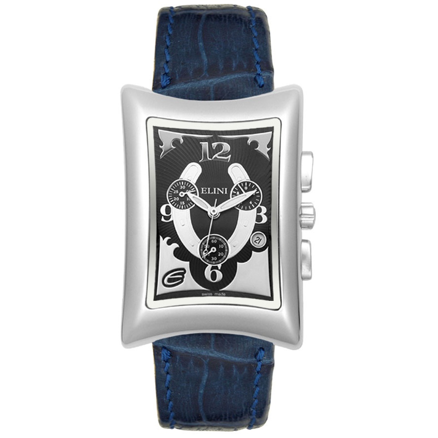 Elini-Unisex Nazar Chronograph Blue Leather