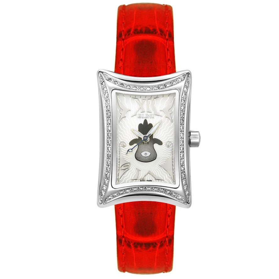 Elini-Women's Nazar Diamond Red Leather