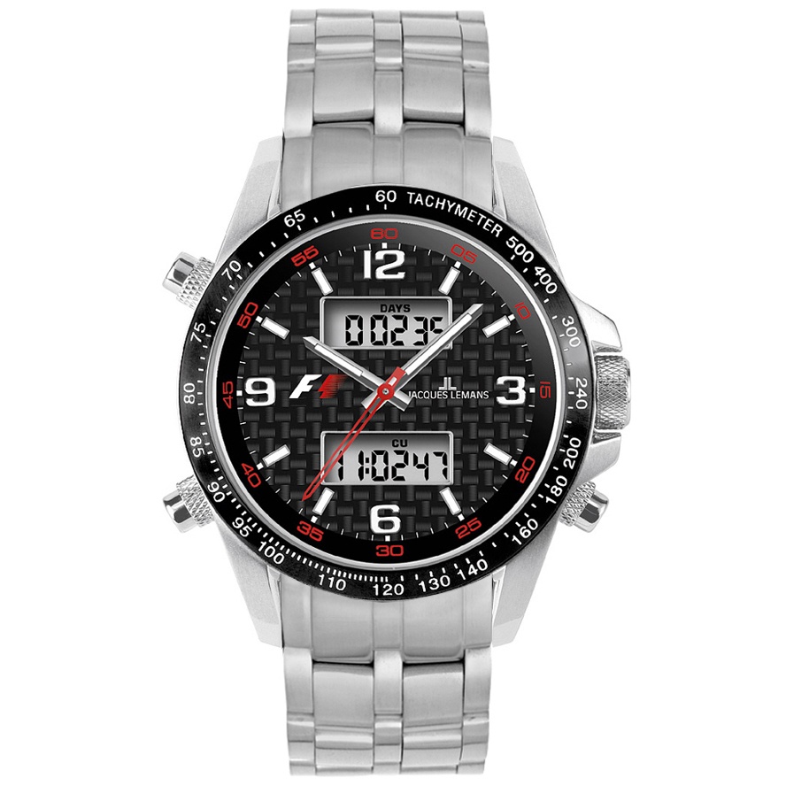 JACQUES LEMANS F1-Men's F1 Stainless Steel Analog-Digital