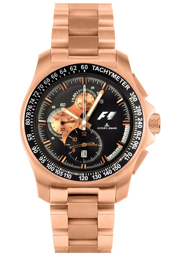 JACQUES LEMANS F1-Men's F1 Rose Goldtone Chronograph