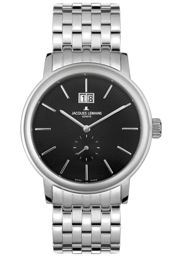 JACQUES LEMANS-Men's Geneva Stainless Steel