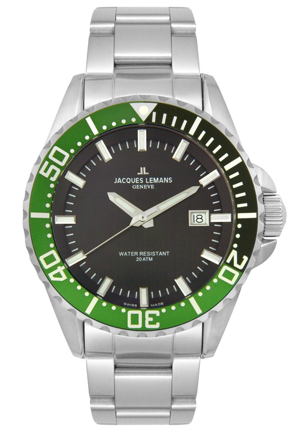 JACQUES LEMANS-Men's Geneva Collection Stainless Steel