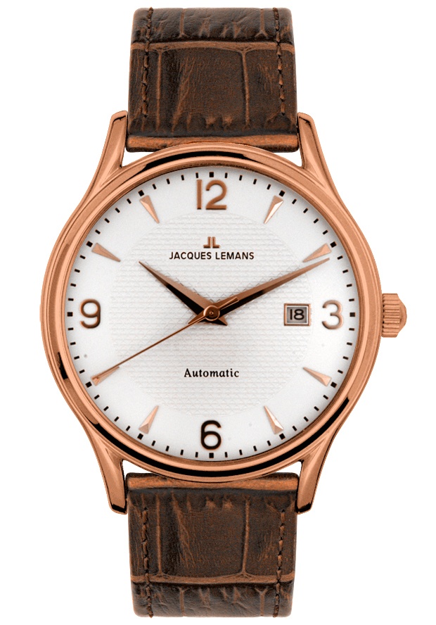 JACQUES LEMANS-Men's Classic Automatic Rose Goldplated