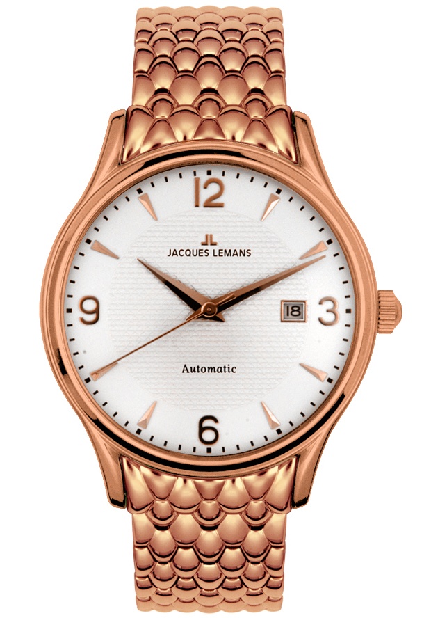 JACQUES LEMANS-Men's Classic Automatic Rose Goldplated