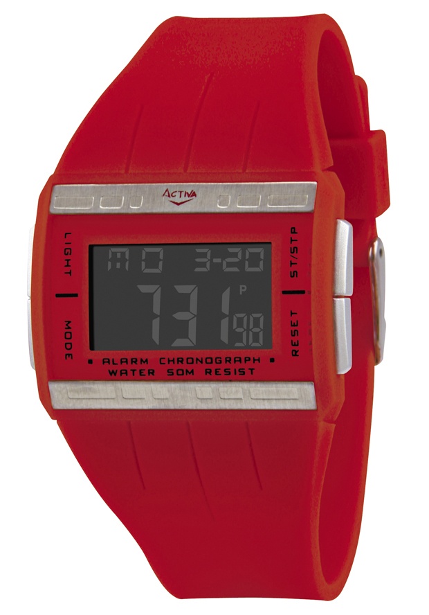 Women's Digital Multi-Function Red Plastic