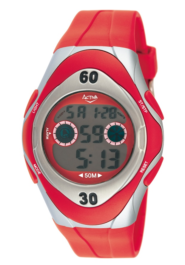 Men's Digital Red Plastic