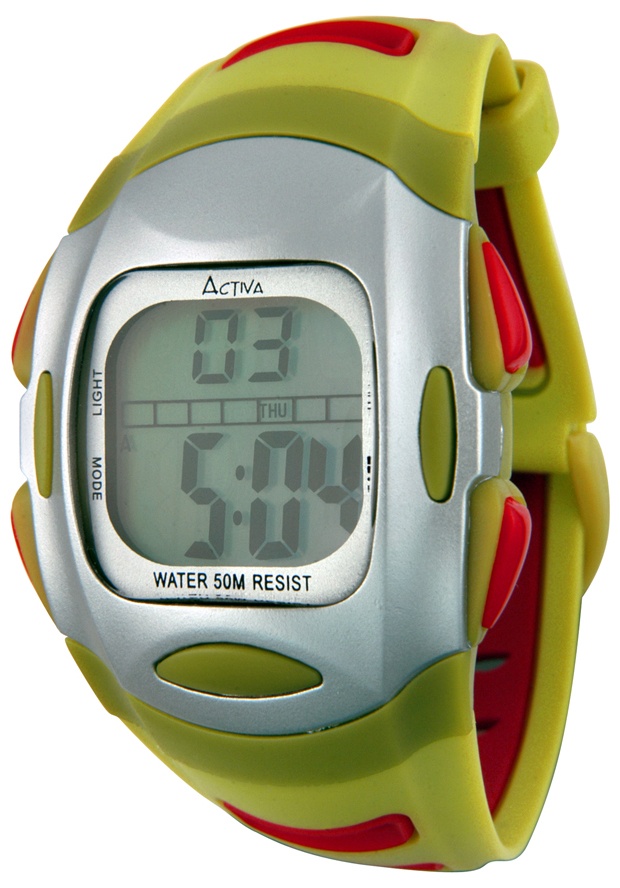 Men's Digital Green and Red Plastic
